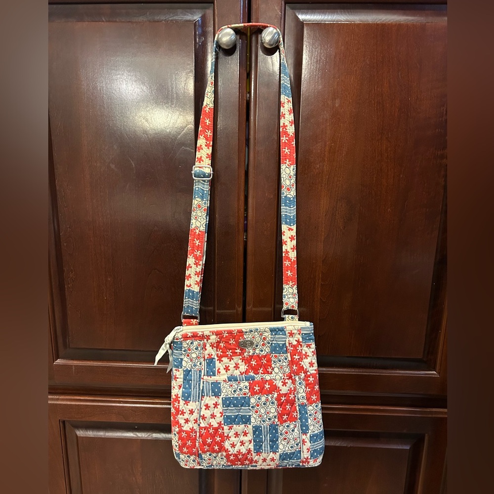 Quilted Patchwork‎ Crossbody Bag Red Blue Boho Cottagecore
